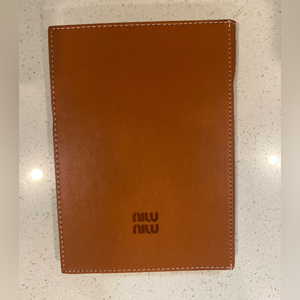 Miu Miu Tan Leather note book